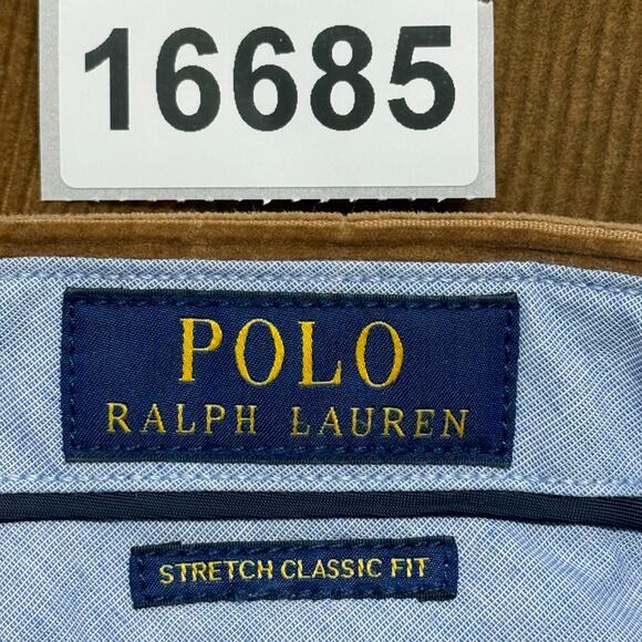 Polo Ralph Lauren Pants Mens 36X32 Brown Corduroy Stretch Classic Fit Preppy - Picture 10 of 10